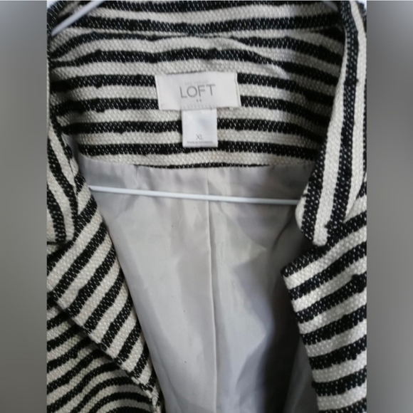Loft Outlet Blazer Jacket Military Academia Mandarin Collar Stripes Size XL - Picture 3 of 9